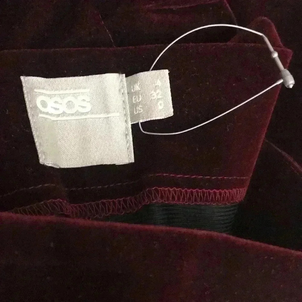 ASOS Velvet Off Shoulder Blouse Size 0–C1 - Picture 5 of 7
